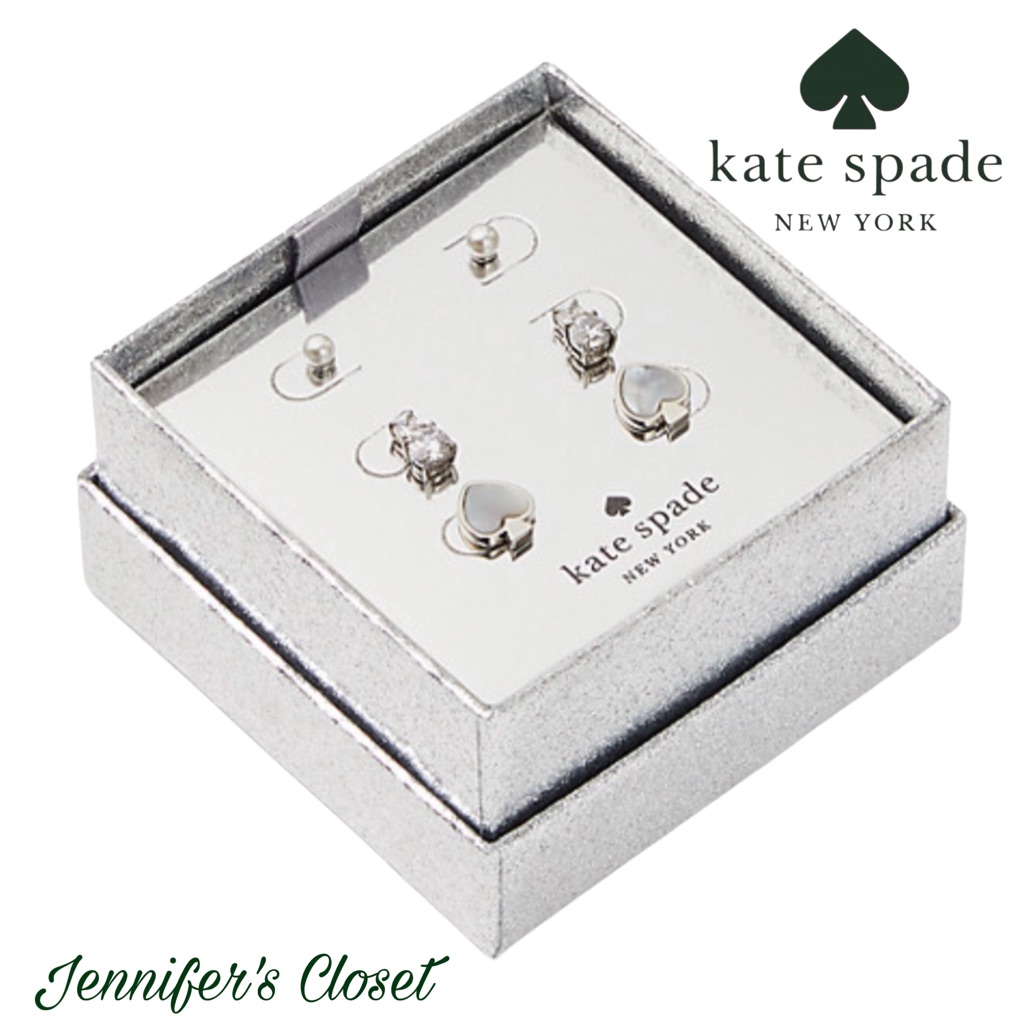 Kate Spade Silver-Tone Essential Earring Boxed Set / Nwt